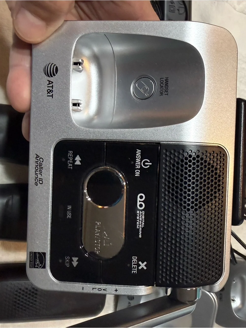 AT&T Silver & Black Cordless Phone System with 3 Handsets